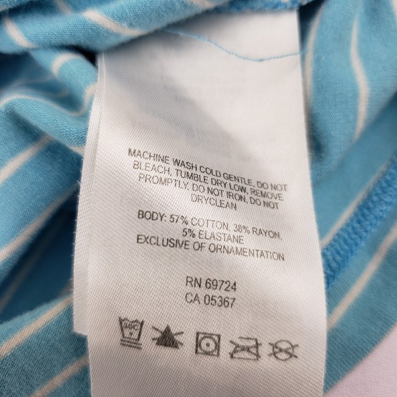 Columbia PFG Omni Wick T-Shirt Women's Medium Blue White Striped Short Sleeve - Picture 7 of 10